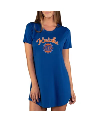 Concepts Sport Women's Royal New York Knicks Marathon Knit Nightshirt In Blue