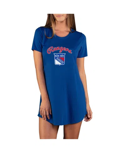 Concepts Sport Women's Royal New York Rangers Marathon Knit Nightshirt In Blue