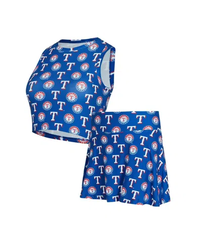 Concepts Sport Women's Royal Texas Rangers Knit Tank Top Skort Set In Blue