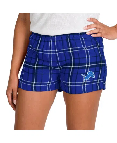 Concepts Sport Women's Royal/black Detroit Lions Ultimate Flannel Shorts In Multi