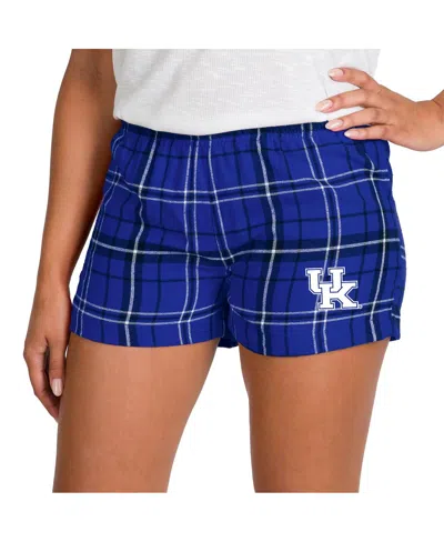 Concepts Sport Women's Royal/black Kentucky Wildcats Ultimate Flannel Shorts In Blue