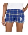 Concepts Sport Women's Royal/gray Los Angeles Dodgers Ultimate Flannel Shorts In Blue