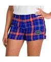 Concepts Sport Women's Royal/orange Florida Gators Ultimate Flannel Shorts In Multi