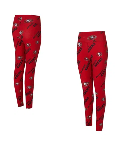 Concepts Sport Women's Scarlet San Francisco 49ers Mosaic Allover Print Leggings In Red