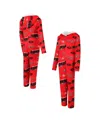 Concepts Sport Women's Scarlet San Francisco 49ers Roadway Allover Print Microfleece Full-zip Union Suit In Scarlet