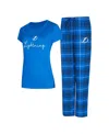 Concepts Sport Women's Tampa Bay Lightning Vector T-shirt Pants Sleep Set In Blue,black