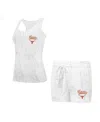 Concepts Sport Women's Texas Longhorns Quartz Tank Top Shorts Set In Cream,gray