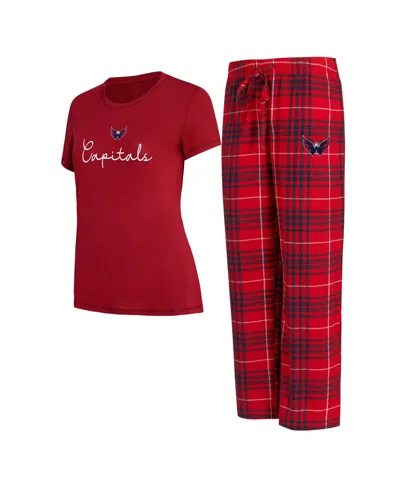 Concepts Sport Washington Capitals Vector T-shirt & Pants Sleep Set In Red
