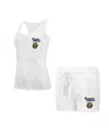 Concepts Sport Women's Pittsburgh Steelers Quartz Hacci Knit Tank Top Shorts Sleep Set In White,gray