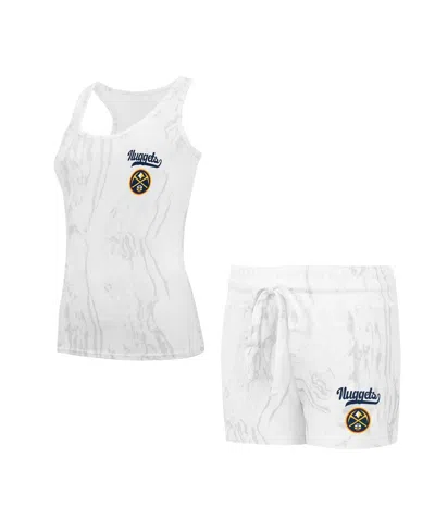 Concepts Sport Women's Pittsburgh Steelers Quartz Hacci Knit Tank Top Shorts Sleep Set In White,gray
