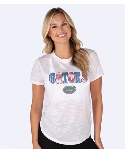 Concepts Sport Women's White Florida Gators Stars And Stripes Infuse Lightweight Slub Knit Top