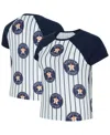 Concepts Sport Women's White Houston Astros Outbound Pinstripe Raglan Top In Multi