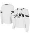 Concepts Sport Women's White Iowa Hawkeyes Borough French Terry Arch Over Long Sleeve T-shirt In White