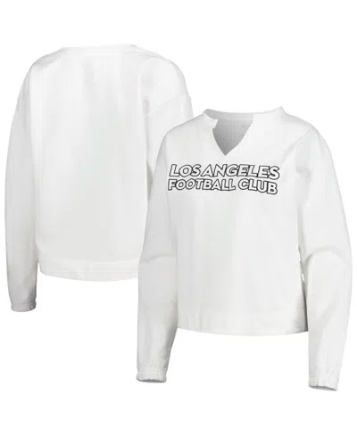 Concepts Sport Women's White Lafc Sunray Notch Neck Long Sleeve Top