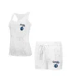 Concepts Sport Women's White Minnesota Timberwolves Quartz Tank Top Shorts Set In White,gray