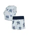 Concepts Sport Women's White New York Yankees Pinstripe Record Tank Short Set In White