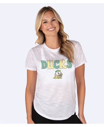 Concepts Sport Women's White Oregon Ducks Fireworks Infuse Lightweight Slub Knit Top