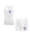 Concepts Sport Women's White Sacramento Kings Quartz Tank Top Shorts Set In White Gray