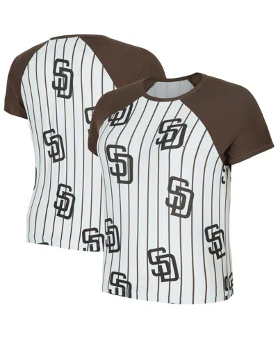 Concepts Sport Women's White San Diego Padres Outbound Pinstripe Raglan Top In Multi