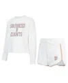 Concepts Sport Women's White Philadelphia Phillies Painter Sherpa Long Sleeve T-shirt Short Set In White