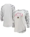 Concepts Sport Women's White/gray Atlanta United Fc Composite 3/4-sleeve Raglan Top In White,gray