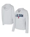 Concepts Sport Women's White/gray Boston Red Sox Liftoff Striped V-neck Hoodie In Neutral
