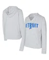 Concepts Sport White/gray Detroit Lions Liftoff Striped V-neck Hoodie In Multi