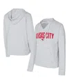 Concepts Sport Women's White/gray San Francisco 49ers Liftoff Striped Notch Neck Pullover Hoodie In White