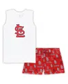 Concepts Sport Women's White/red St. Louis Cardinals Plus Size Tank Top Shorts Sleep Set In White,red