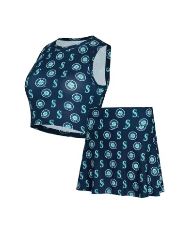 Concepts Sport Women'sâ 2-piece Navy Seattle Mariners Knit Tank Top And Skort Set In Multi