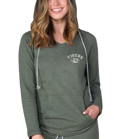 Concepts Sport Women'sâ Green Missouri Tigers Mainstream Terry Tri-blend V-neck Pullover Hoodie