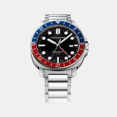 Pre-owned Concord Black Stainless Steel Mariner 0320547 Quartz Men's Wristwatch 43 Mm