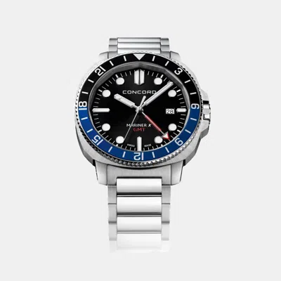 Pre-owned Concord Black Stainless Steel Mariner 0320548 Quartz Men's Wristwatch 43 Mm