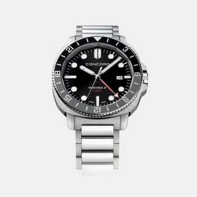 Pre-owned Concord Black Stainless Steel Mariner 320577 Quartz Men's Wristwatch 43 Mm