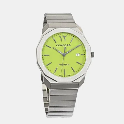 Pre-owned Concord Green Stainless Steel Mariner 0320550 Quartz Men's Wristwatch 40 Mm
