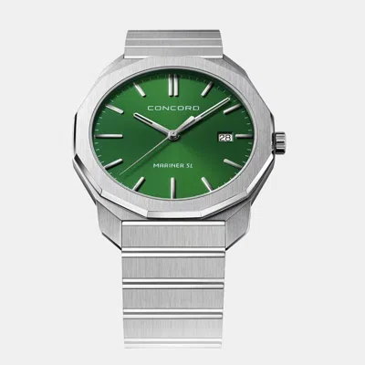 Pre-owned Concord Green Stainless Steel Mariner Sl 0320522 Quartz Men's Wristwatch 40 Mm