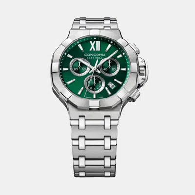Pre-owned Concord Green Stainless Steel Saratoga 0320494 Quartz Men's Wristwatch 40 Mm