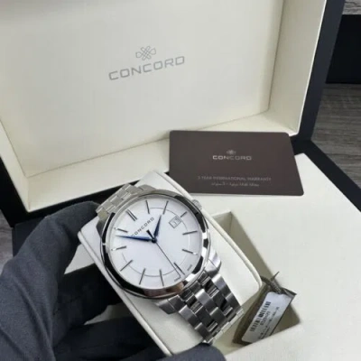 Pre-owned Concord New✅ Swiss Made✅  Bennington White Dial Men's Stainless Watch 0320409