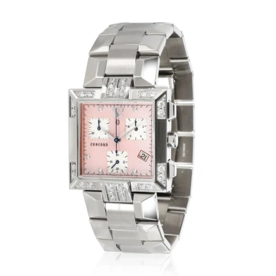 Concord La Scala Chronograph Quartz Diamond Pink Dial Ladies Watch 14.h1.1371s