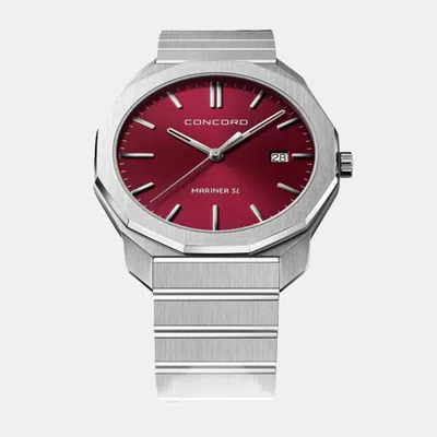 Pre-owned Concord Red Stainless Steel Mariner Sl 0320523 Quartz Men's Wristwatch 40 Mm