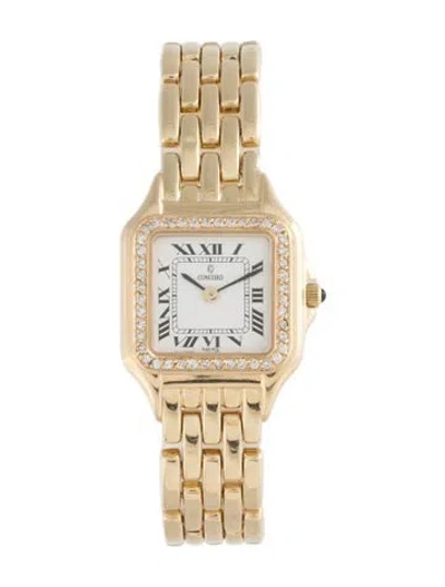 Pre-owned Concord Vintage Diamond Watch, 21mm In Multicolor