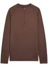 Condition Core Quarter-zip Stretch-jersey Top In Brown
