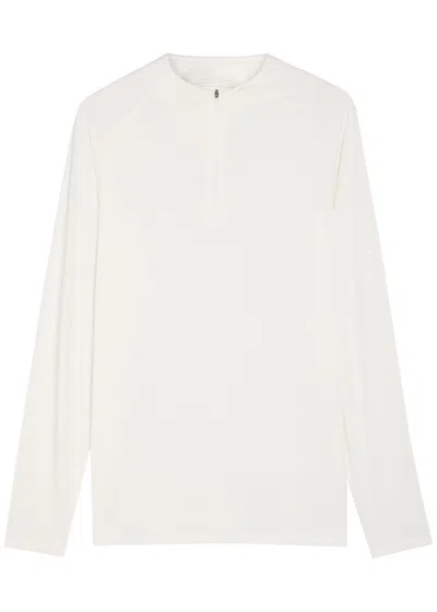 Condition Core Quarter-zip Stretch-jersey Top In White