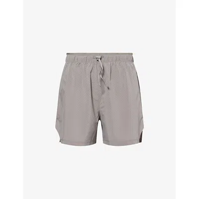 Condition Mens Silver Sage Aero Mid-rise Stretch-woven Shorts Xl In Gray