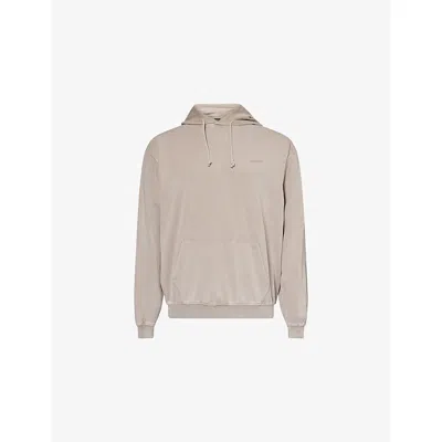 Condition Mens Dyed Kangaroo-pocket Stretch-cotton Hoody Moonrock Xl