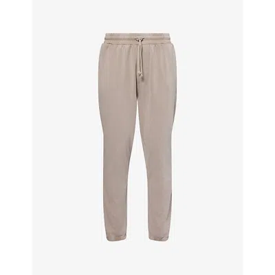 Condition Mens Elasticated-cuffs Tapered-leg Stretch-cotton Jogging Bottoms Moonrock