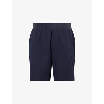 Condition Mens Navy Core Branded-waistband Woven Shorts Xl In Blue