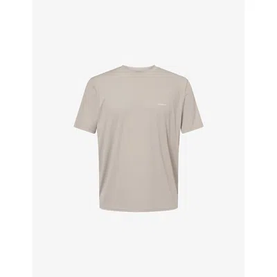 Condition Mens Taupe Everyday Crewneck Stretch-woven T-shirt In Brown