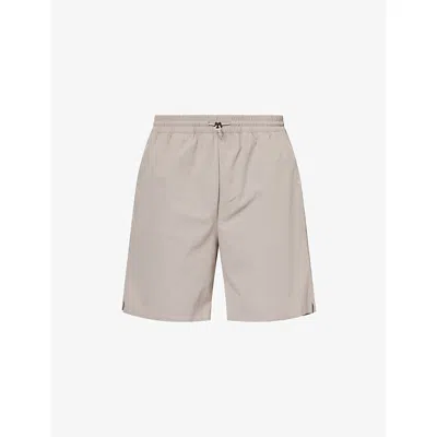 Condition Mens Taupe Everyday Training Drawstring Stretch-woven Shorts In Brown