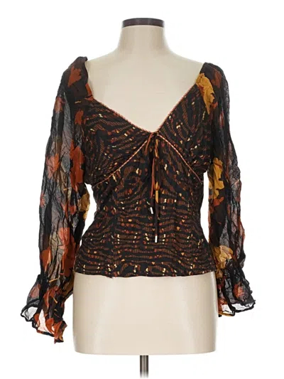 Pre-owned Conditions Apply 3/4 Sleeve Blouse In Black